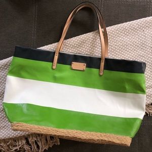 Large Kate Spade striped beach bag